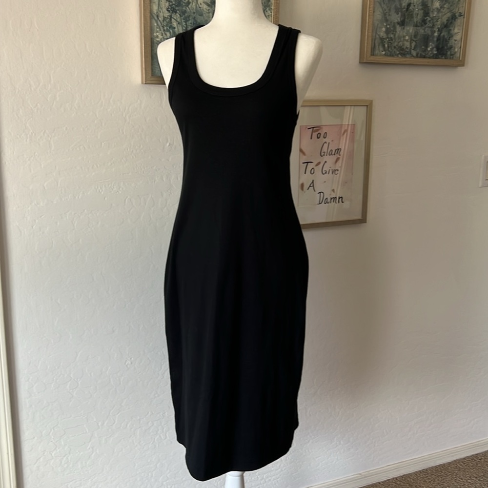 Universal Thread Women's Ribbed Black T-Shirt Tank Dress , Size Medium